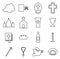 Vatican Icons Thin Line Vector Illustration Set