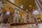 VATICAN, ITALY - JUNE 13, 2015: Saint Peters Basilica of Vatican, indoors view. Large main hall and gold facade