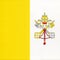 Vatican national fabric flag, textile background. Italy state official sign