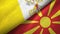 Vatican and North Macedonia two flags textile cloth, fabric texture