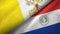 Vatican and Paraguay two flags textile cloth, fabric texture