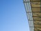 vault of a modern football stadium. Canopy of the sports arena. Metal construction