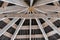 vault of the roof of a street gazebo made of wood