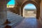 Vaulted entrance to the Iglesia de San Esteban in Spanish villag