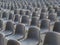 Vavant or empty plasti grey chairs outdoor arranged for event or performance