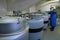 Vavilov Plant Research Institute. Laboratory for storage at extremely low temperatures of plant seeds. The specialist controls the