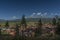 Vazec village panorama view with Vysoke Tatry mountains in sunny summer day