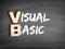 VB - Visual Basic acronym, technology concept on blackboard
