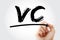VC - Venture Capital acronym with marker, business concept background