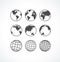 Vecrot globe icon set.