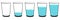 Vecrtor set icons glasses with water - animation frames