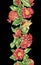 Vectical vector pomegranate line with blooming flowers and fruit