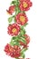 Vectical vector pomegranate line with blooming flowers and fruit