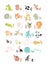 Vecto alphabet with animals. poster. shark, squirrel, camel, goose, dinosaur, duck, mouse, bear, crocodile, elephant, octopus, fis