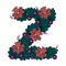 Vecto Floral monogram with  amazing flowers