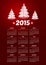 Vector 2015 new year calendar with realistic paper