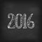 Vector 2016 new year christmas date on black chalkboard