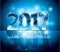 Vector 2017 Happy New Year background blue letters