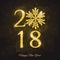 Vector 2018 Happy New Year greeting card
