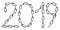 Vector 2019 inscription made from gray metal chain
