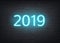 Vector 2019 neon new year holiday glowing number