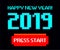 Vector 2019, start, happy new year, Game, pixel