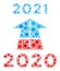 Vector 2021 Future Road Mosaic of Stars in American Democratic Colors