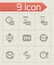 Vector 24 hours icon set