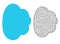 Vector 2D Mesh Cloud and Flat Icon