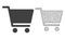 Vector 2D Mesh Shopping Cart and Flat Icon