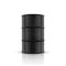 Vector 3d Barrel of Oil. Black Steel Simple Glossy Metal Enamel Barrel. Fuel, Gasoline, Oil Barrel Icon Isolated. Design