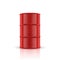 Vector 3d Barrel of Oil. Red Steel Simple Glossy Metal Enamel Barrel. Fuel, Gasoline, Oil Barrel Icon Isolated. Design