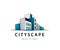 Vector 3d city scape logo, architecture, structure, building icon