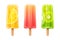 Vector 3d fruit popsicle ice cream set