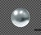 Vector 3d geometric object. Isolated metallic silver sphere