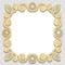 Vector 3D gold frame, festive pattern embossing