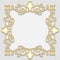 Vector 3D gold frame, festive pattern embossing