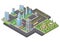 Vector 3d isometric megapolis, city. Urban landscape