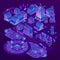 Vector 3d isometric megapolis in ultraviolet colors