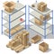 Vector 3d isometric storage of post service