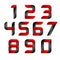 Vector 3d Number set logo with speed red and black. Design for banner, presentation, web page, card, labels or posters