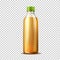 Vector 3d orange lemonade soda glass bottle
