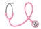 Vector 3d pink stethoscope breast cancer awareness