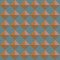 Vector 3D pyramid shaped stud seamless pattern background. Warm brown shaded studded diamond triangles on teal backdrop