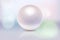 Vector 3d Realistic Beautiful Natural Pearl Closeup with Reflection on Blurred Muliticolor Background. Design Template