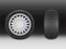 Vector 3d realistic black tire with tread