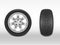 Vector 3d realistic black tyre with tread