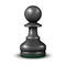 Vector 3d Realistic Black Wooden Chess Pawn Icon Closeup Isolated on White Background. Design Template. Game Concept