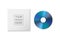 Vector 3d Realistic Blue CD, DVD with Paper Case, Envelope Isolated on White. CD Box, Packaging Design Template for