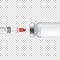 Vector 3d Realistic Bottle and Syringe. Coronavirus Vaccine, Botox, Fillers, Injections, Hyaluronic Acid Closeup